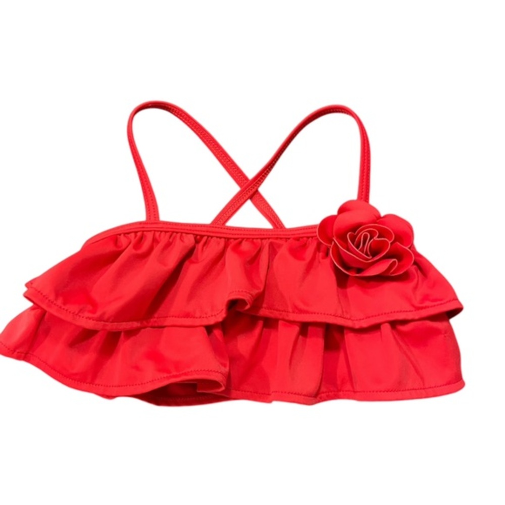 Janie and Jack red ruffled flower swimsuit top 2t